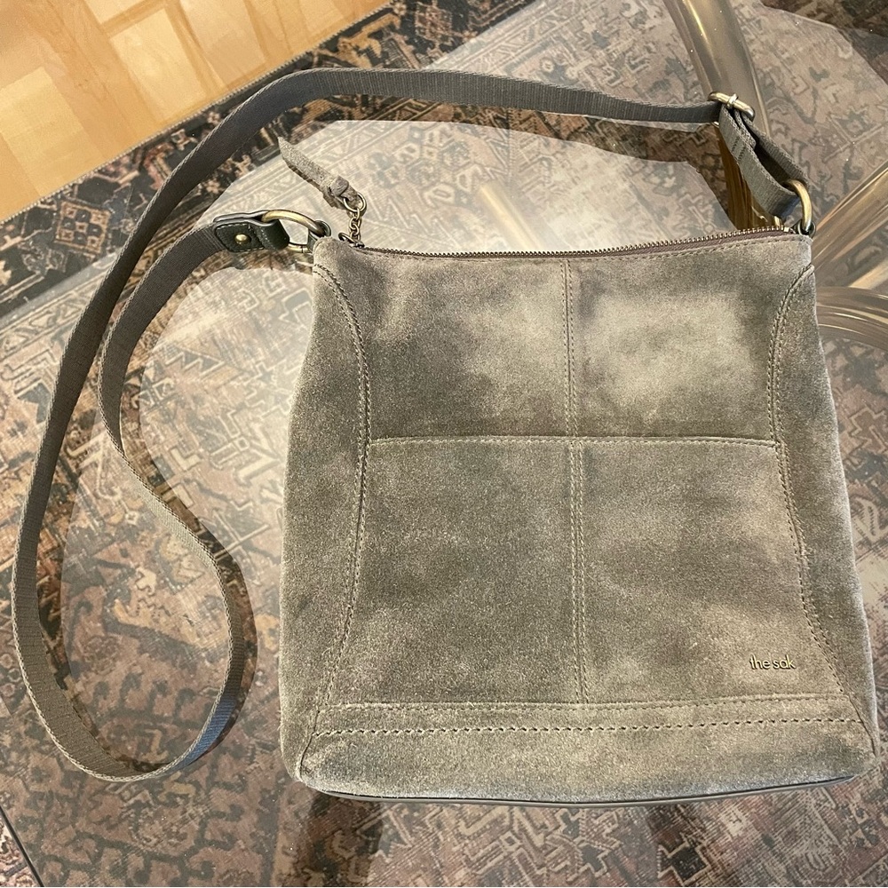 The Sak -lightly loved- Olive Green Suede Crossbody Bag